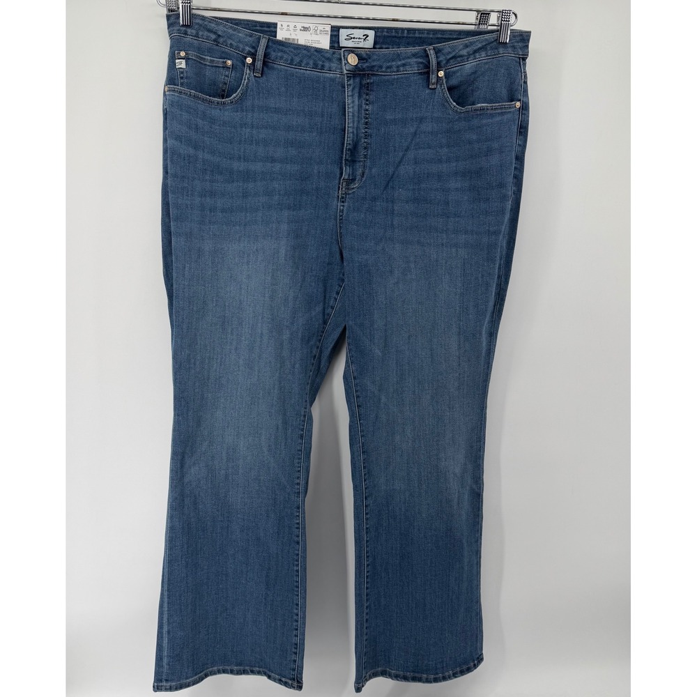 Seven7 Bootcut Jeans Womens 22W Blue Ocean Drift High Rise Slim Boot SX10240DE‎